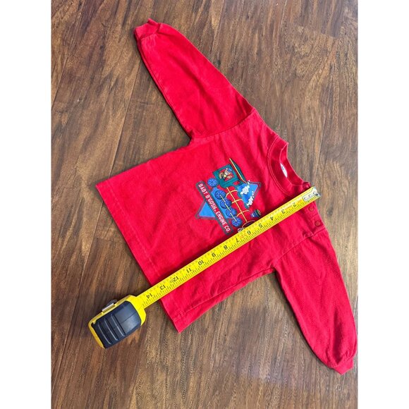 Baby BGosh Red Train Graphic LS Shirt 100% Cotton 18M USA Vintage Toddler Top - Picture 4 of 7